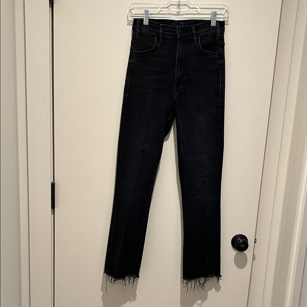 High Waisted Ankle Fray Jeans